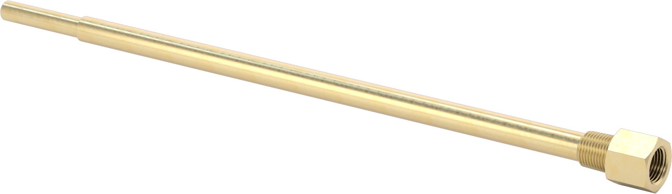 Termovell, 18" Uzunlukta Sap için, Pirinç, 1/2 NPT Bağlantı