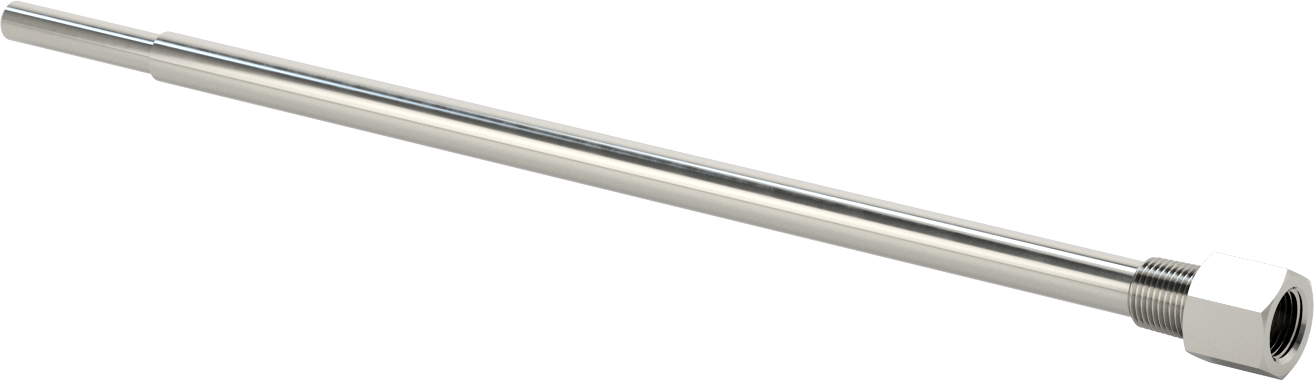 Termovell, 18" Uzunlukta Sap için, 304 Paslanmaz Çelik, 1/2 NPT Bağlantı