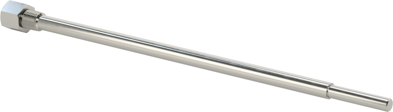 Termovell, 18" Uzunlukta Sap için, 316 Paslanmaz Çelik, 1/2 NPT Bağlantı