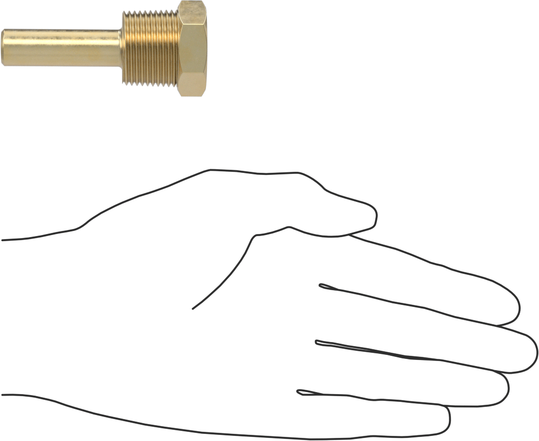 Termovell, 2-1/2“ x 1/4” Mil için, Pirinç, 3/4 NPT Bağlantı