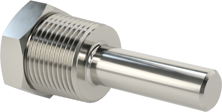 Termovell, 2-1/2“ x 1/4” Mil için, 316 Paslanmaz Çelik, 3/4 NPT Bağlantı