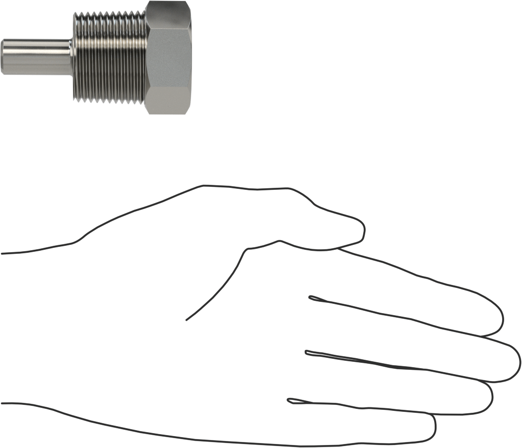 Termovell, 2-1/2“ x 1/4” Mil için, 304 Paslanmaz Çelik, 1 NPT Bağlantı