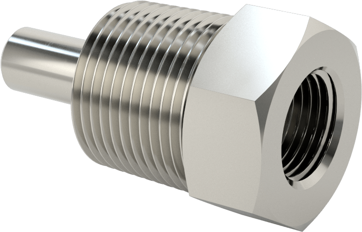 Termovell, 2-1/2“ x 1/4” Mil için, 304 Paslanmaz Çelik, 1 NPT Bağlantı