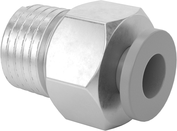 Bas-Bağlan Pirinç Gövde Delikli Vana, Adaptör, 1/4 NPT Erkek, 1/4" Boru Dış Çapı için, 0,01 inç Çap