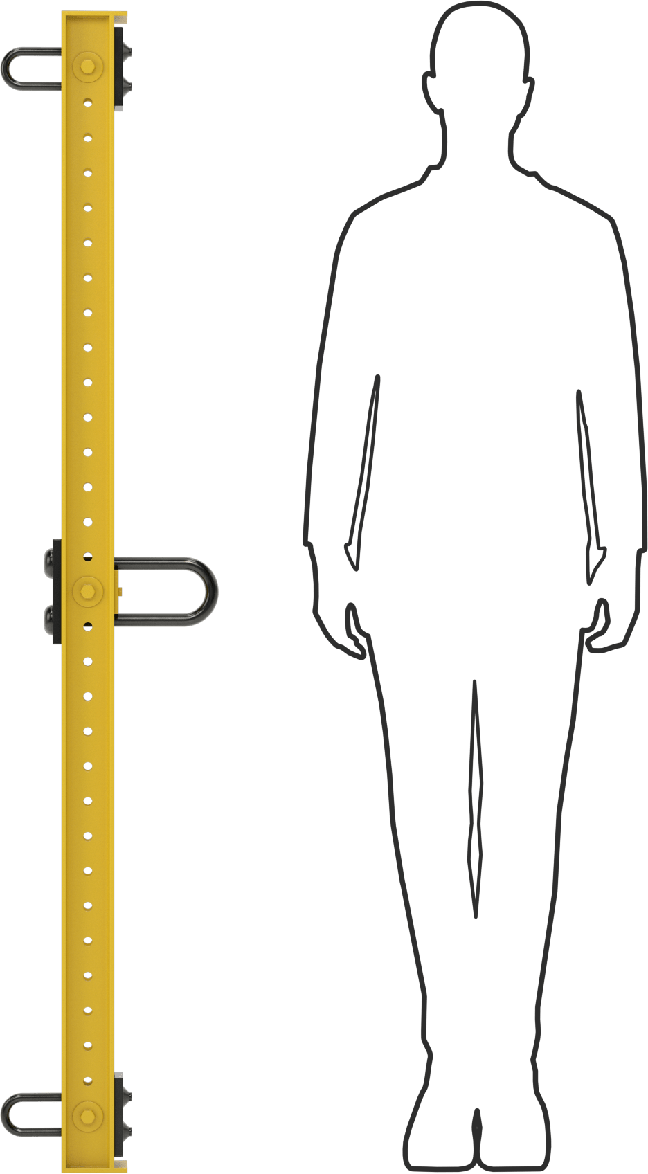 Braketli Çelik Kaldırma Kirişi, 1500 lbs. Kapasite, 12“ ila 60” Açıklık