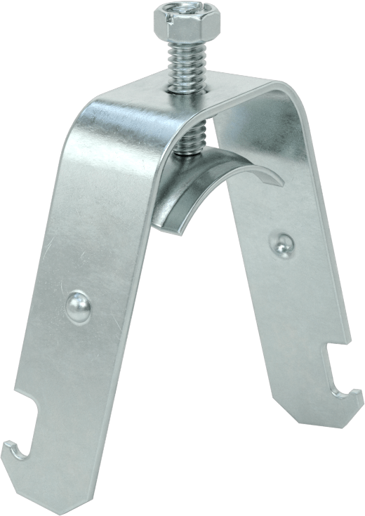Dar Alanlı Dikme Montajlı Metal Yönlendirme Kelepçesi, Düz Vida ile, 1-1/4" ila 1-11/16" ID