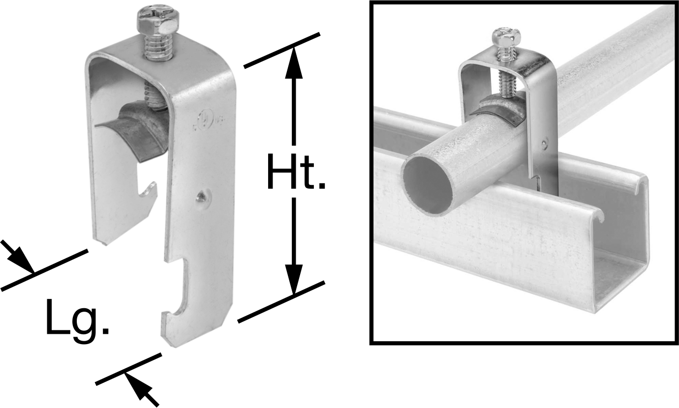 Dar Alanlı Dikme Montajlı Metal Yönlendirme Kelepçesi, Düz Vida ile, 1-3/4" ila 2-3/16" ID