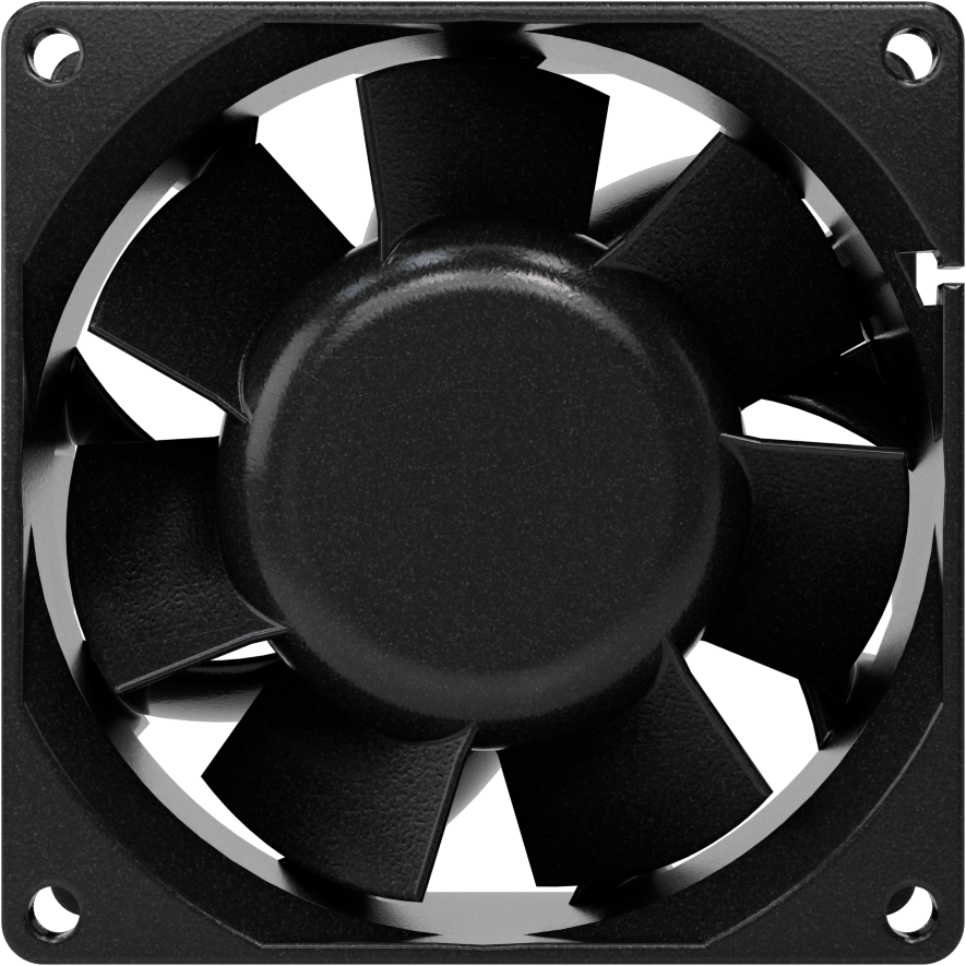 Yüksek Çıkışlı Ekipman Soğutma Fanı, 3,15" Kare, 85 ila 265V AC, 60 CFM Hava Akışı