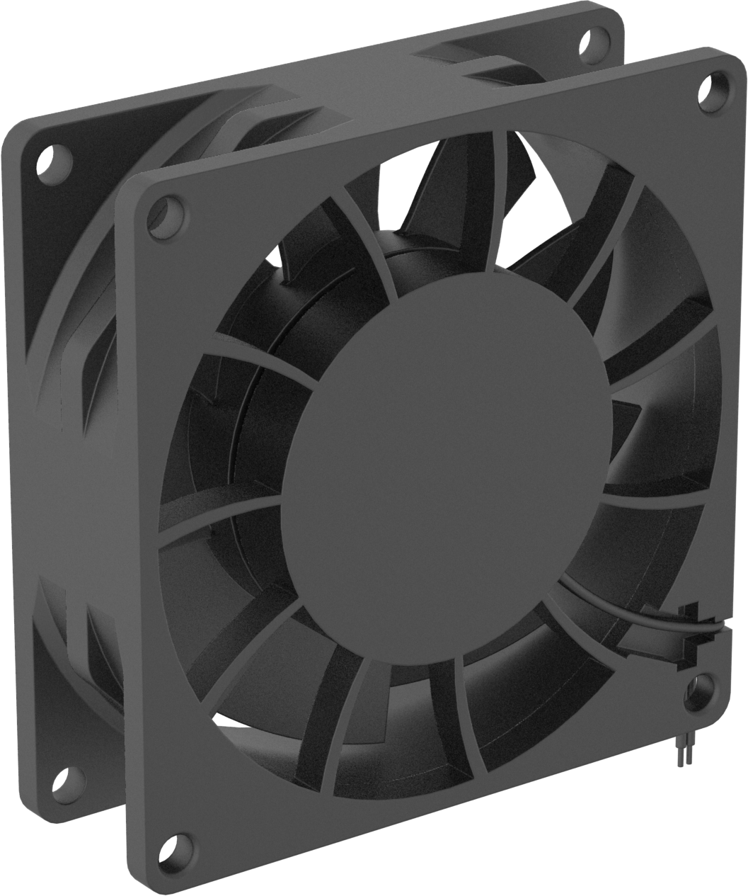 Yüksek Çıkışlı Ekipman Soğutma Fanı, 3,15" Kare, 85 ila 265V AC, 40 CFM Hava Akışı