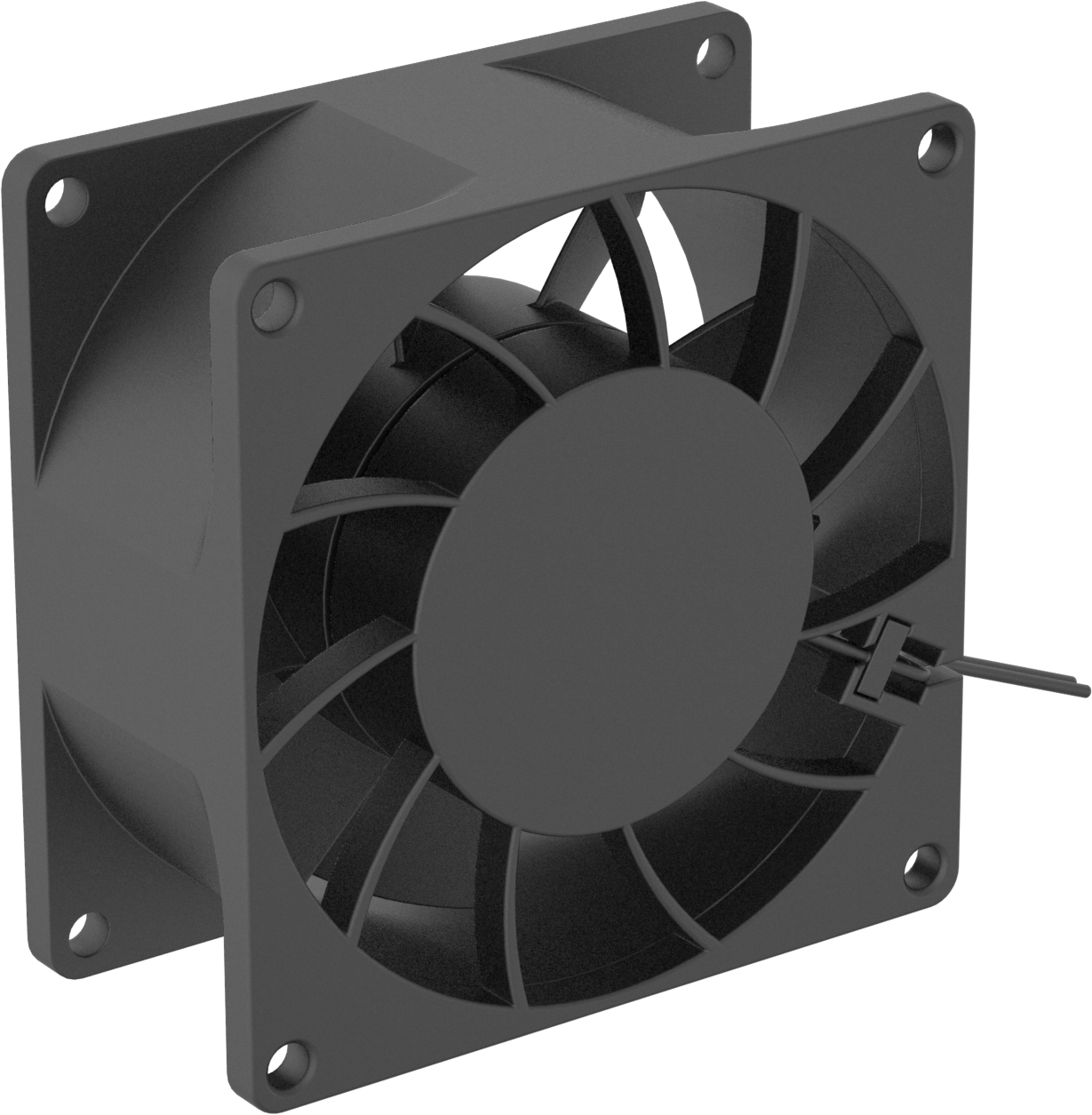 Yüksek Çıkışlı Ekipman Soğutma Fanı, 3,15" Kare, 85 ila 265V AC, 39 CFM Hava Akışı