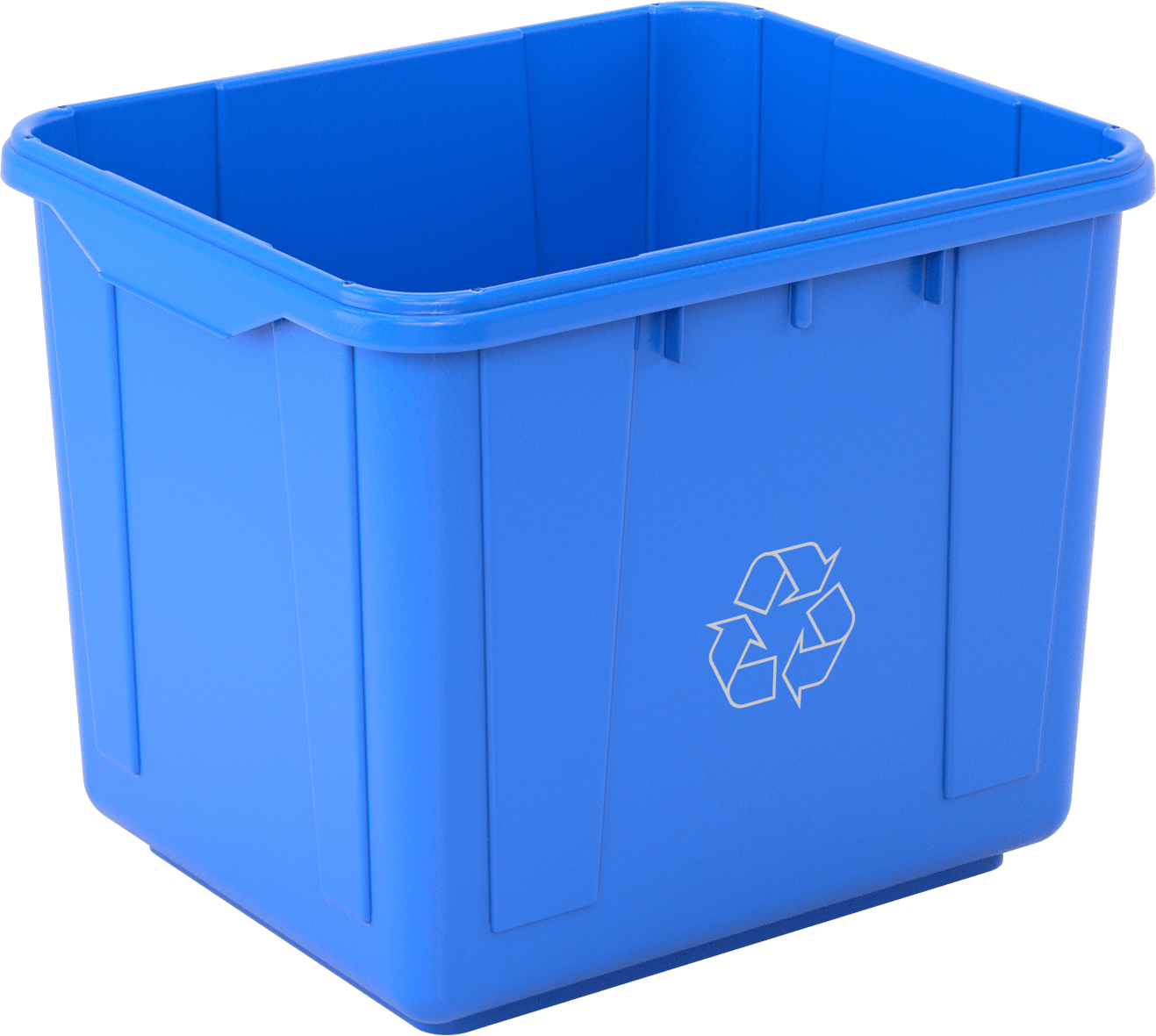 Plastik Geri Dönüşüm Konteyneri, Dikdörtgen, 16 Galon Kapasite, 19" Genişlik