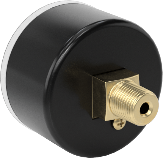 Çelik Kasalı Vakum Göstergesi, Çift Ölçek, 1-1/2" Kadran, 1/8 NPT Erkek Merkez Arka Bağlantı