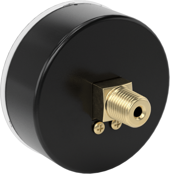Çelik Kasalı Vakum Göstergesi, Tek Ölçek, 2-1/2" Kadran, 1/4 NPT Erkek Merkez Arka Bağlantı