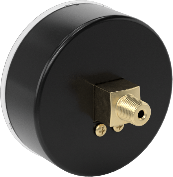 Çelik Kasalı Vakum Göstergesi, Tek Ölçek, 2-1/2" Kadran, 1/8 NPT Erkek Merkez Arka Bağlantı