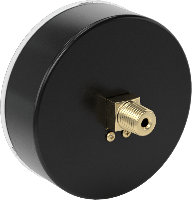Çelik Kasalı Vakum Göstergesi, Çift Ölçek, 3-1/2" Kadran, 1/4 NPT Erkek Merkez Arka Bağlantı