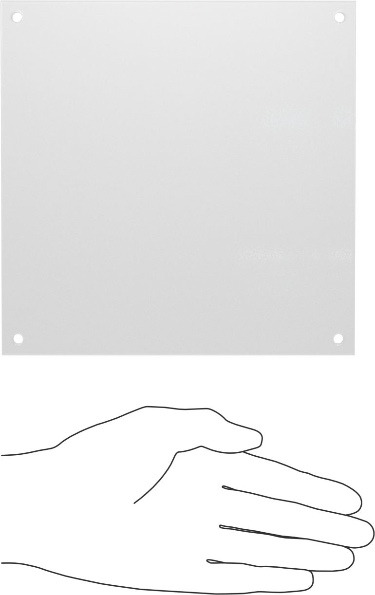 Elektrik Muhafaza Paneli, Polikarbonat, 6-7/8“ Yükseklik x 6-7/8” Genişlik