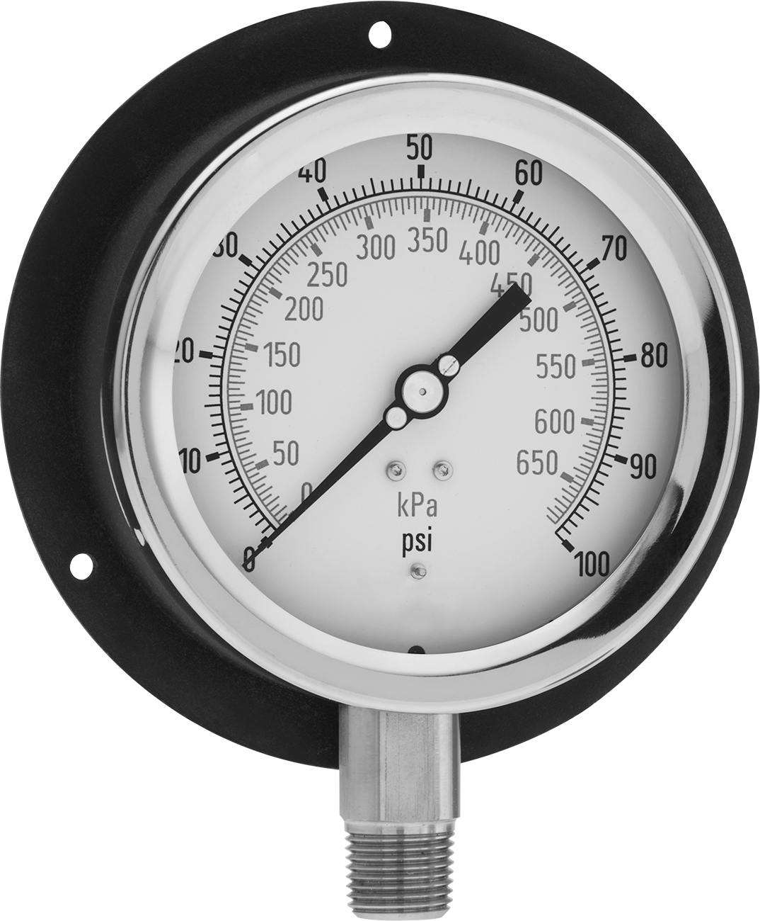 Basınç Test Göstergesi, Sertifikalı, 316 Paslanmaz Çelik 1/2 NPT Erkek Alt Bağlantı, 0-30 PSI