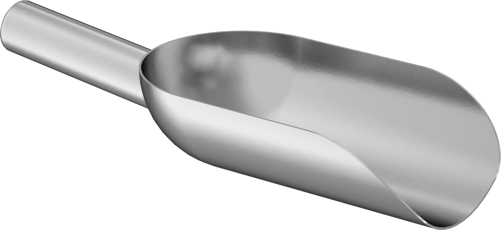 Sıhhi Metal Kepçe, Yuvarlak Taban, 16 FL. oz Kapasite, 5“ Genişlik x 7-3/4” Uzunluk Kas