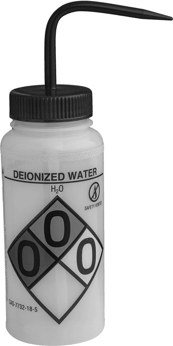 Açılı Nozullu Sıkma Şişesi, Her Açı, Deiyonize Su Mesajı, 16 FL. oz. Kapasite