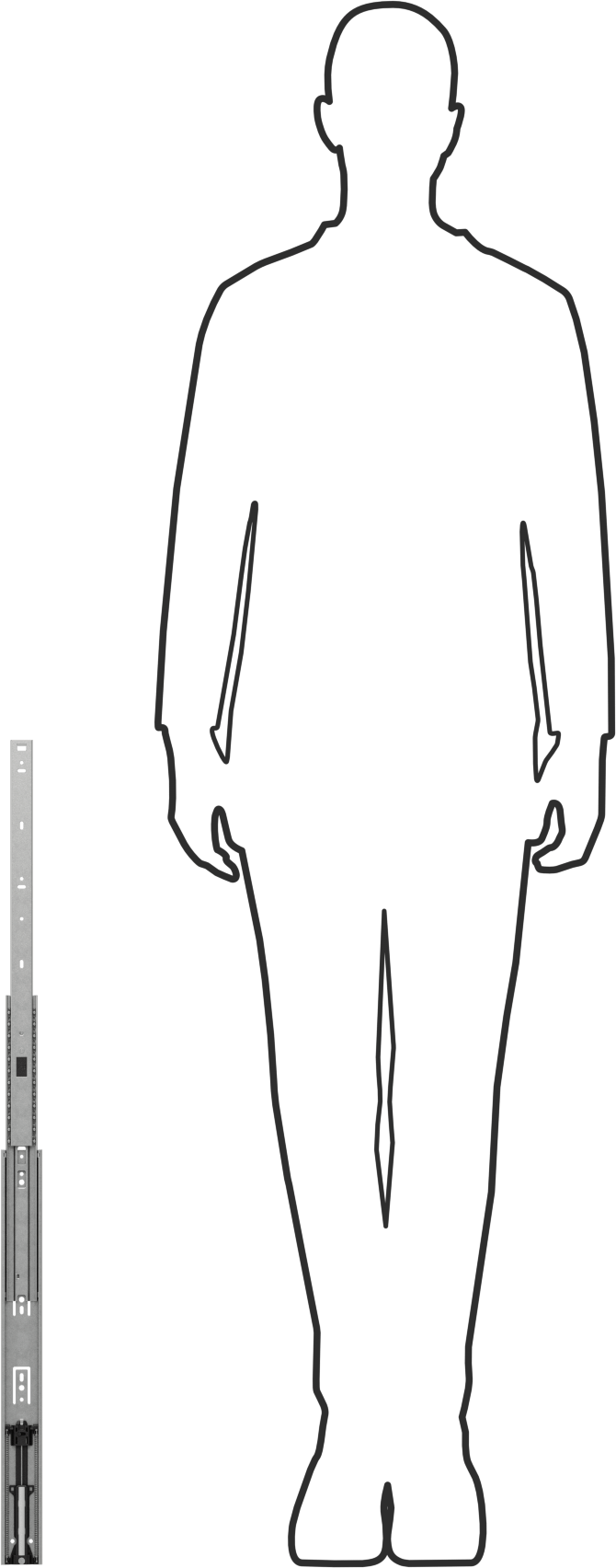 T-Yuvalı Çerçeve Rayı Kaydırma Parçası, Teleskopik, 1,5" ve 40 mm Yüksek Ray, 17-11/16" Kapalı