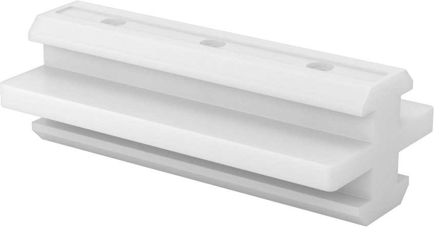 T-Yuvalı Çerçeve Rayı Kaydırma Parçası, T x T, 45 mm Yükseklikte Tek Ray için