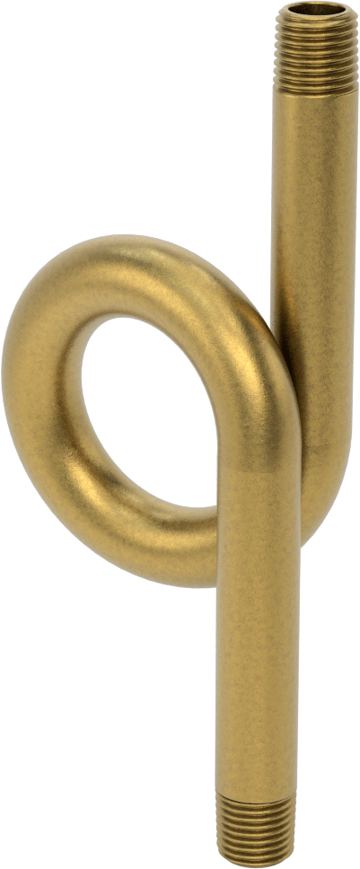 Gauge Siphon Tube, 1/4 NPT Male, Brass, 5-5/8" Long, 1000 PSI At 400°F