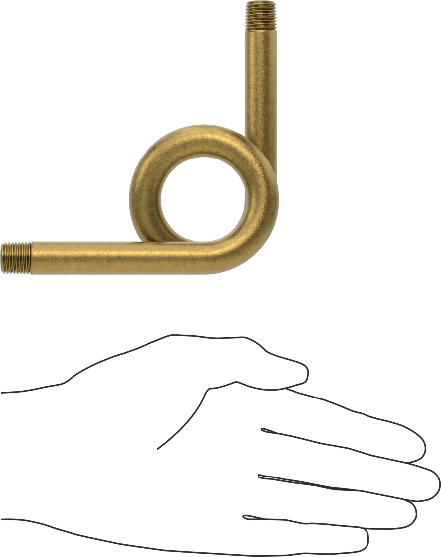 Gauge Siphon Tube, 1/4 NPT Male, Brass, 6-1/2" Long, 1000 PSI At 400°F