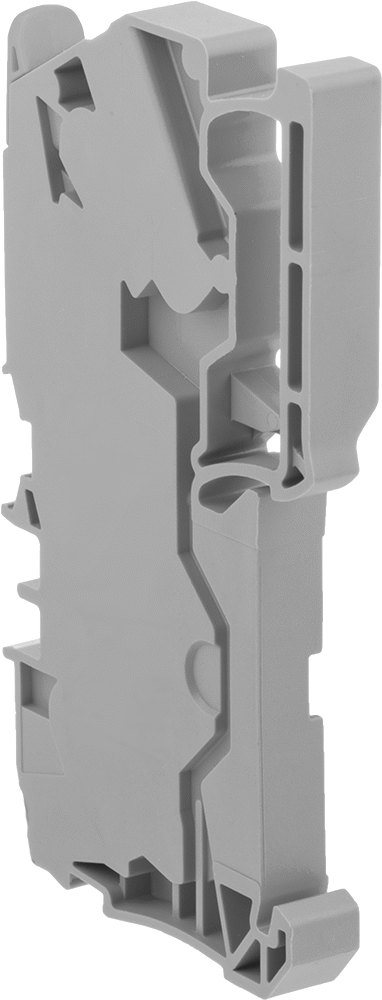 DIN Rayı Üzerine Takılan Terminal Bloğu, 1 Kol ve 1 Yaylı Kelepçe, 600V AC/DC, 30A, Gri