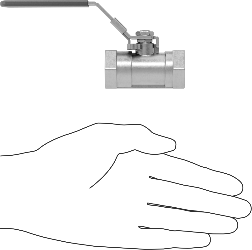 Yakıt için 316 Paslanmaz Çelik Açma/Kapama Vanası, PTFE Plastik Conta, 1/4 NPT Dişi