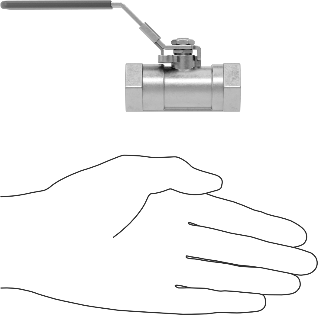 Yakıt için 316 Paslanmaz Çelik Açma/Kapama Vanası, PTFE Plastik Conta, 1/2 NPT Dişi