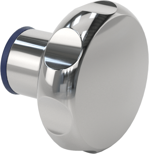 Sıhhi Dişli Delikli Topuz, Yivli Tutamak, M8 x 1,25 mm Diş, 40 mm Baş Çapı