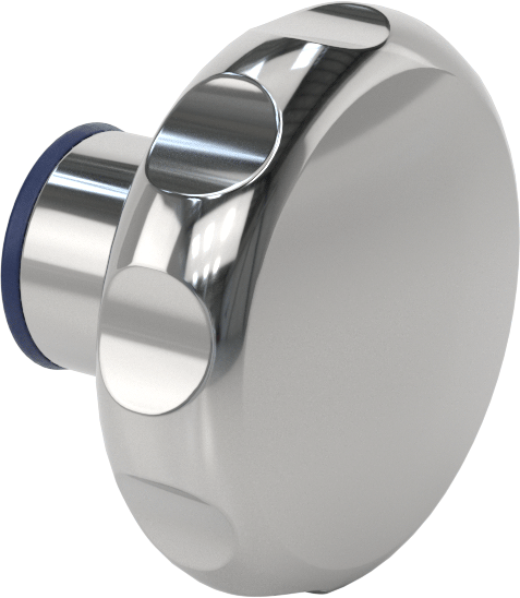 Sıhhi Dişli Delikli Topuz, Yivli Tutamak, M10 x 1,5 mm Diş, 18 mm Derinlik