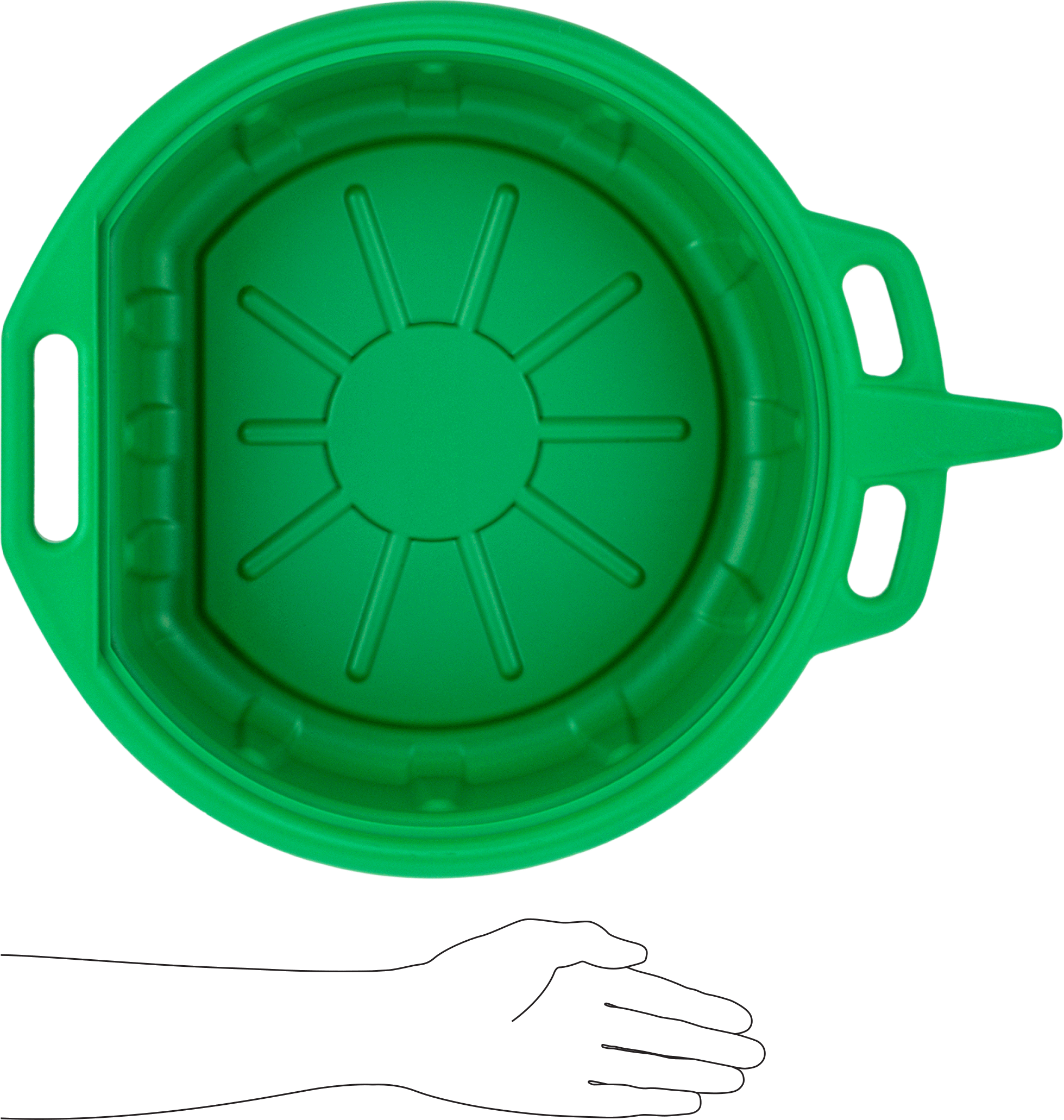 Plastik Drenaj Tepsisi, Polietilen, 4-1/2 Galon Kapasite, 18-1/2" Çap