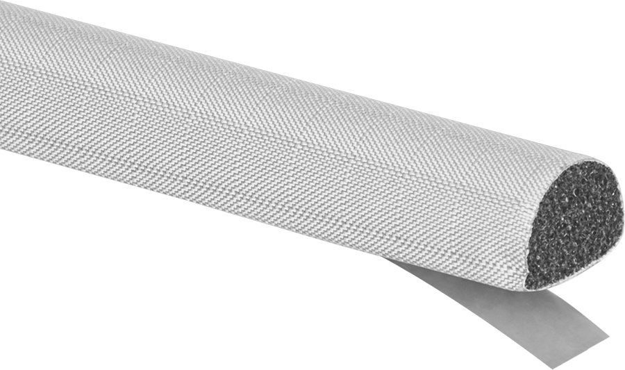 EMI/RFI Koruyucu Poliüretan Köpük Conta, Arka Yüzü Yapışkanlı, Yarım Yuvarlak, 48" x 5/32" x 0.04"