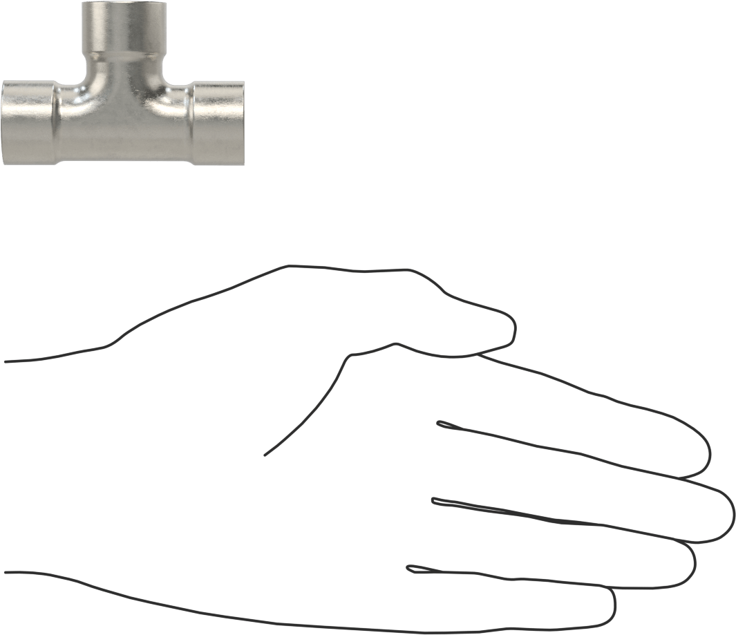 Paslanmaz Çelik Borular için Soket Bağlantılı Fitting, 3/4" Dış Çaplı Boru için T Bağlantı Elemanı, 1500 PSI @ 72°F