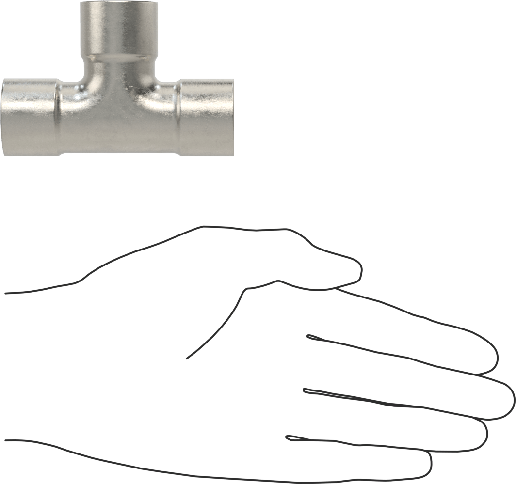 Paslanmaz Çelik Borular için Soket Bağlantılı Fitting, 1" Dış Çaplı Boru için T Bağlantı Elemanı, 1500 PSI @ 72°F