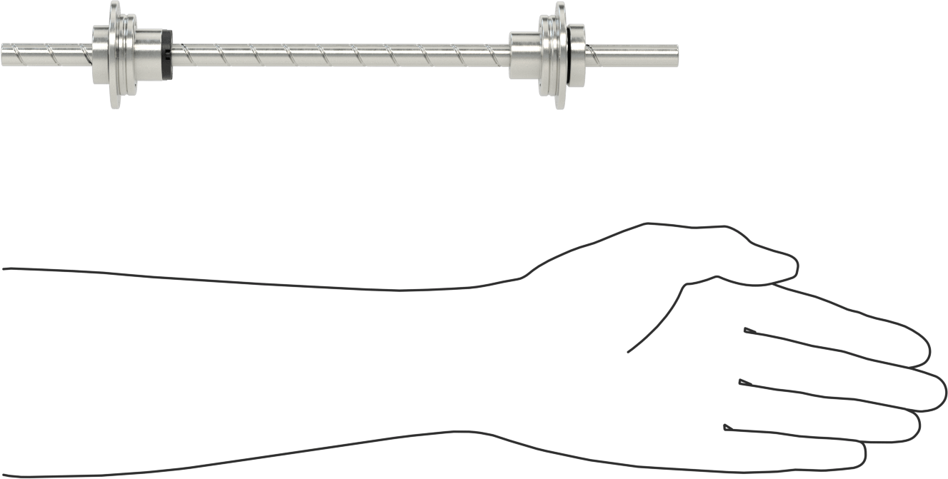Ball Screw/Splines, 10 mm Diameter, with Four 300 mm Long Splines