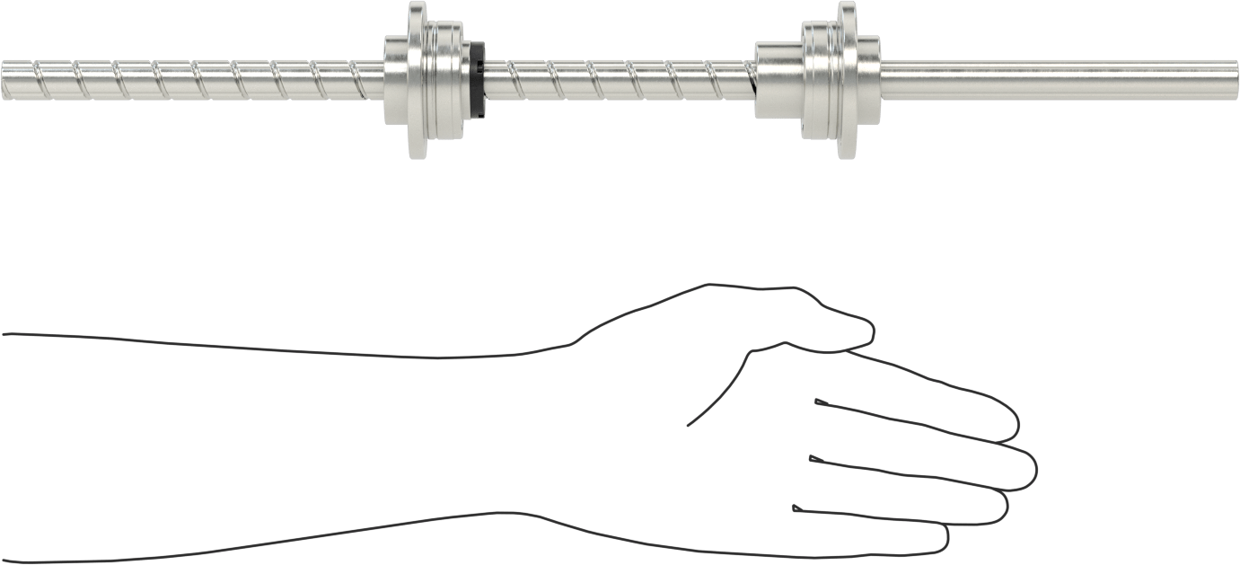 Ball Screw/Splines, 16 mm Diameter, with Four 500 mm Long Splines