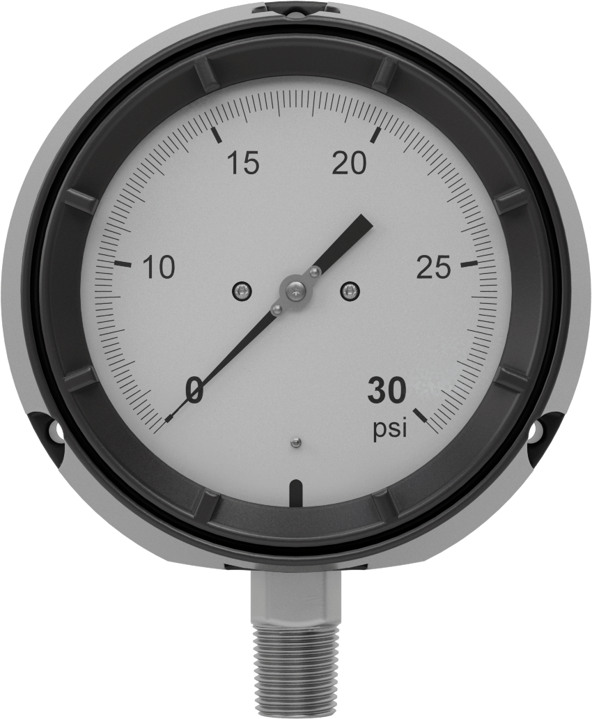 Basınç Test Göstergesi, 1/2 NPT Erkek Alt Bağlantı, 0-30 PSI