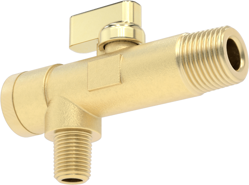 Kolay Erişimli Süzgeçli Açma/Kapama Vanası, Pirinç Gövde, Kol Tutacağı, 1/2 NPT Erkek x 1/4 NPT Erkek