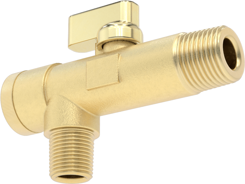 Kolay Erişimli Süzgeçli Açma/Kapama Vanası, Pirinç Gövde, Kol Tutacağı, 1/2 NPT Erkek x 3/8 NPT Erkek