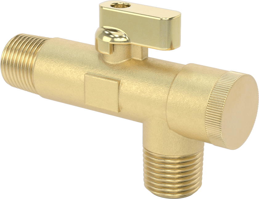 Kolay Erişimli Süzgeçli Açma/Kapama Vanası, Pirinç Gövde, Kol Tutacağı, 1/2 NPT Erkek x 1/2 NPT Erkek