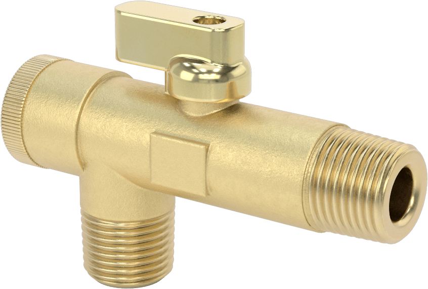 Kolay Erişimli Süzgeçli Açma/Kapama Vanası, Pirinç Gövde, Kol Tutacağı, 1/2 NPT Erkek x 1/2 NPT Erkek