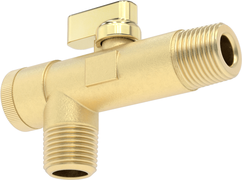 Kolay Erişimli Süzgeçli Açma/Kapama Vanası, Pirinç Gövde, Kol Tutacağı, 1/2 NPT Erkek x 1/2 NPT Erkek
