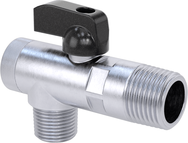Kolay Erişimli Süzgeçli Açma/Kapama Vanası, Pirinç Gövde, Nikel Kaplı, Kol Tutacağı, 1/2 x 3/8 NPT Erkek