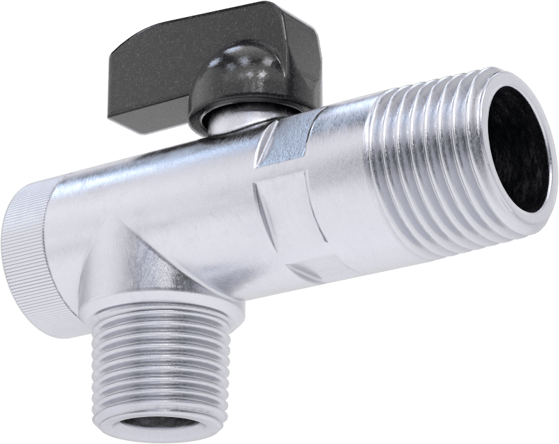 Kolay Erişimli Süzgeçli Açma/Kapama Vanası, Pirinç Gövde, Nikel Kaplı, Kol Tutacağı, 1/2 x 3/8 NPT Erkek