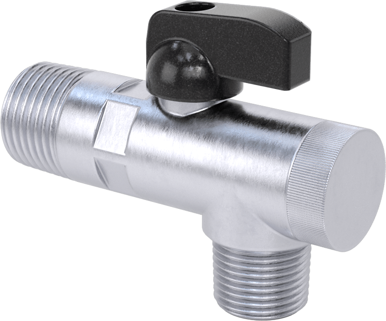 Kolay Erişimli Süzgeçli Açma/Kapama Vanası, Pirinç Gövde, Nikel Kaplı, Kol Tutacağı, 1/2 x 3/8 NPT Erkek