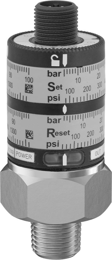 Elektronik Basınç Şalteri, 2 Devre için. 75-1450 PSI Ayar Noktası, 1/4 NPT Erkek