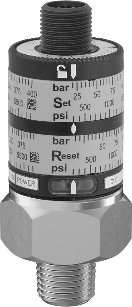 Elektronik Basınç Şalteri, 2 devre için, 290-5800 PSI Ayar Noktası, 1/4 NPT Erkek