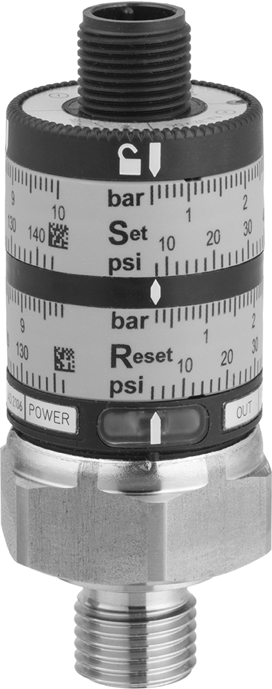 Elektronik Basınç Şalteri, 2 devre için, 7,5-145 PSI Ayar Noktası, 1/4 BSPP Erkek